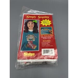 Vintage Simply Sequins Kit No.6222 Stocking Surprise Teddy Bear Sulyn 1992